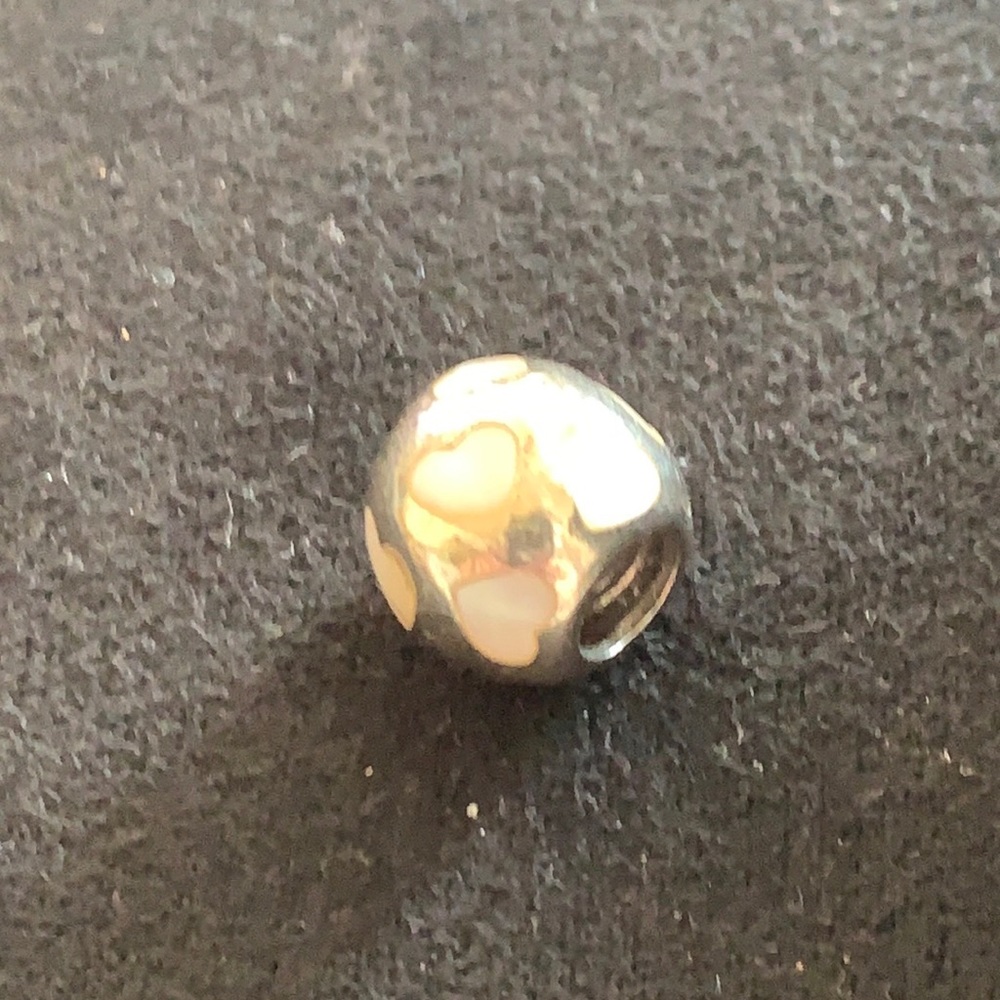 Pandora Charm | Silver and moon heart gem